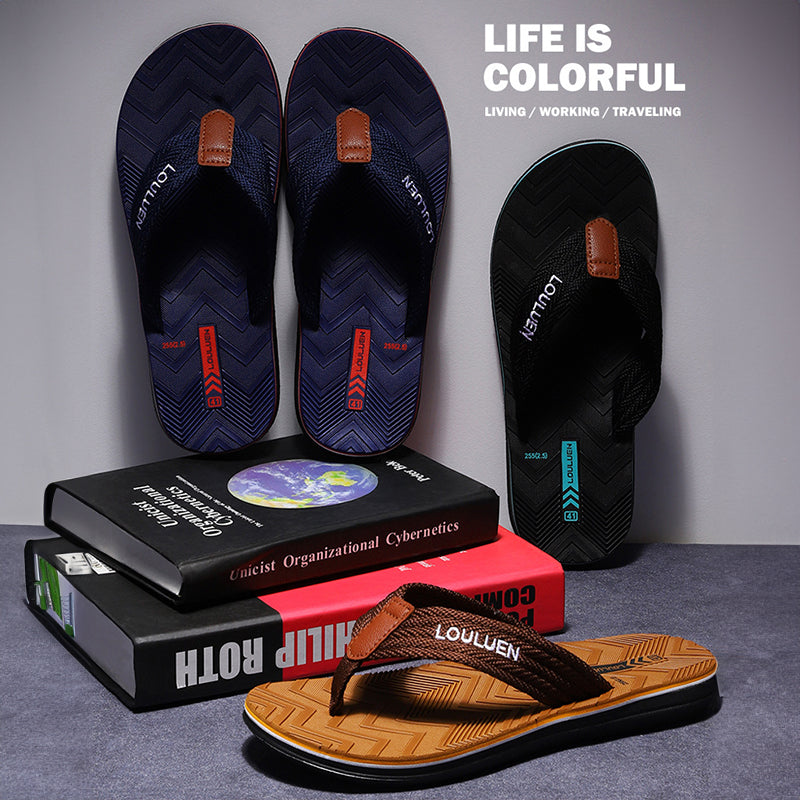 Mens canvas flip flops deals